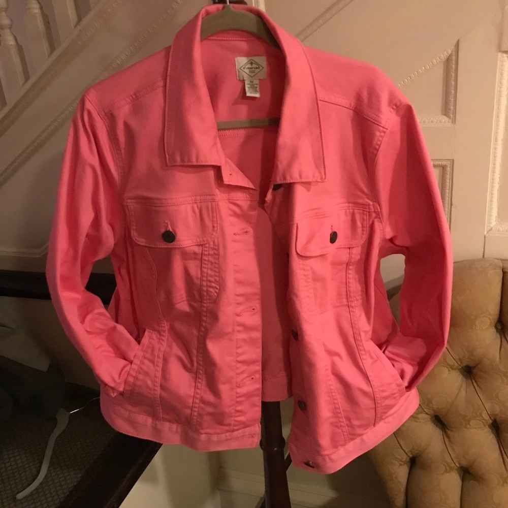1X St. John’s Bay Pink Jean Jacket